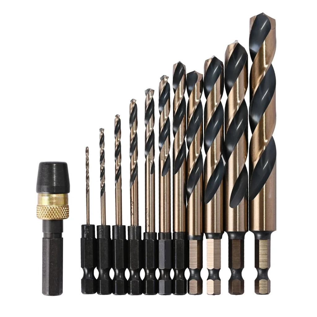 KnKut 12 Piece 1/4" Hex Shank Quick Release Drill Bit Set
