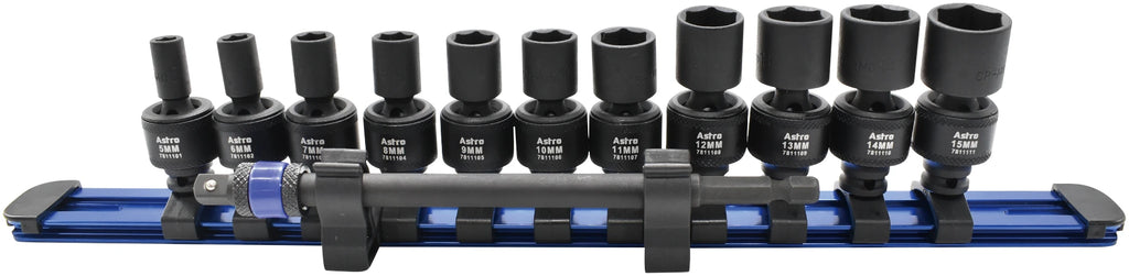 Astro 78111 12pc 1/4" Square & Hex Drive Magnetic Univ. 6pt