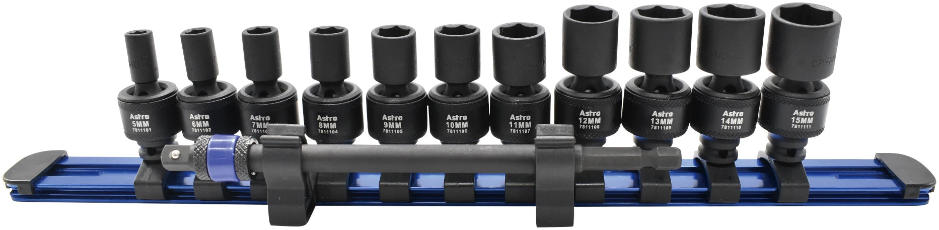 Astro 78111 12pc 1/4" Square & Hex Drive Magnetic Univ. 6pt