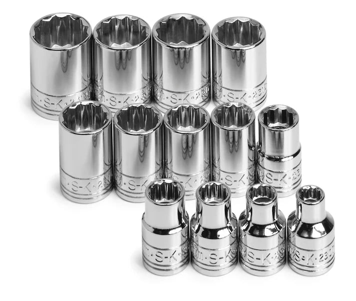 SK 13-Piece 3/8" Drive Standard 12 Point Metric Socket Set