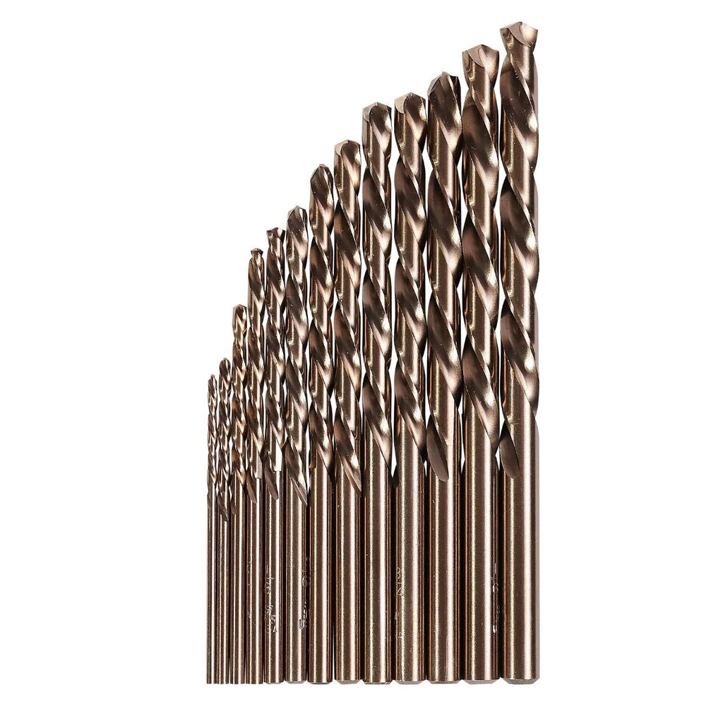 KnKut 13 Piece Left Hand Jobber Length Drill Bit Set 1/16"-1/4" by 64ths