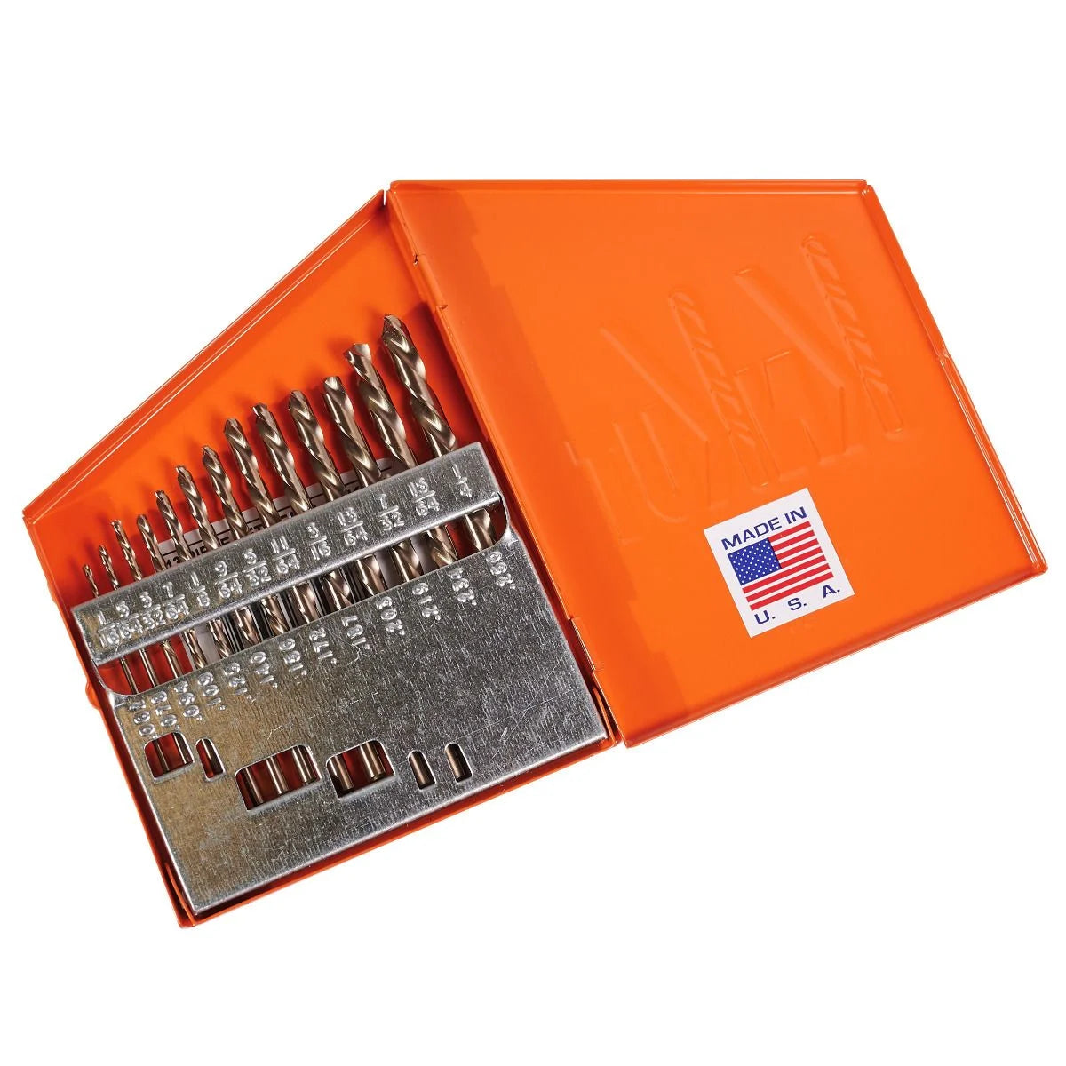 KnKut 13 Piece Left Hand Jobber Length Drill Bit Set 1/16"-1/4" by 64ths