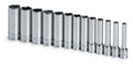 SK 13-Piece 1/4" Drive Deep 6 Point Metric Chrome Socket Set