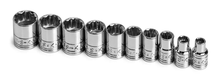 SK 10-Piece 1/4" Drive Standard 12 Point Metric Socket Set