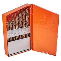 KnKut 15 Piece Left Hand Jobber Length Drill Bit Set 1/16"-1/2" by 32nds