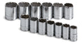 SK 13-Piece 1/2" Drive Standard 12 Point Metric Socket Set