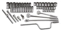 SK 54-Piece 1/2" Drive 12 Point Metric Chrome Socket Set