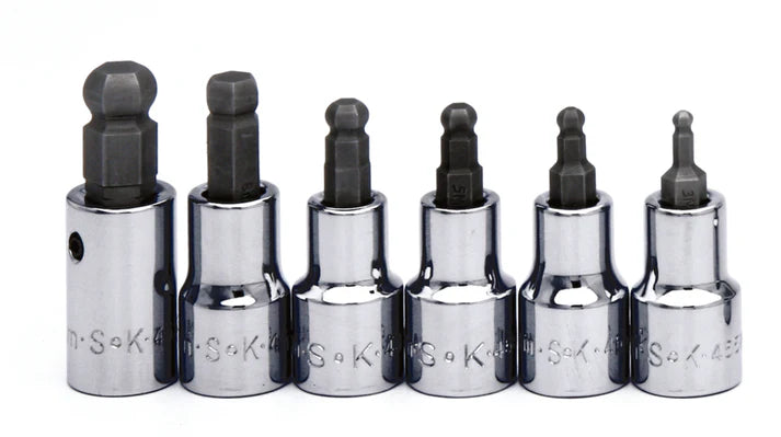 SK 6-Piece 3/8" Drive Long Ball Hex Bit Socket Set