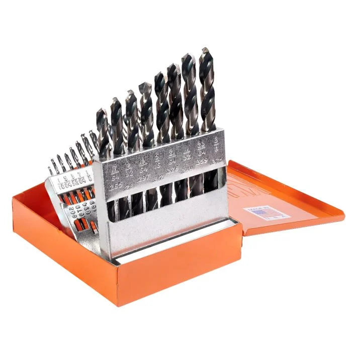 KnKut 21 Piece Jobber Length Drill Bit Set 1/16"-3/8" by 64ths