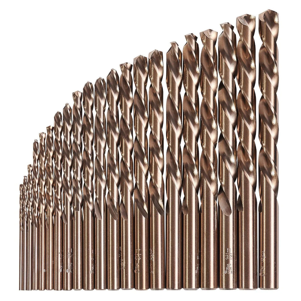 KnKut 21 Piece Left Hand Jobber Length Drill Bit Set 1/16"-3/8" by 64ths
