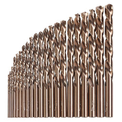 KnKut 21 Piece Left Hand Jobber Length Drill Bit Set 1/16"-3/8" by 64ths