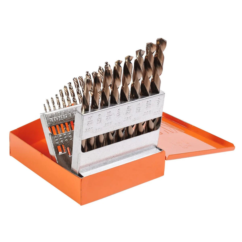 KnKut 21 Piece Left Hand Jobber Length Drill Bit Set 1/16"-3/8" by 64ths