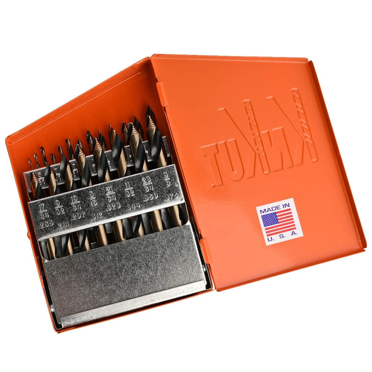 KnKut 21 Piece Mechanics Length Step Point Drill Bit Set 1/16"-3/8" by 64ths