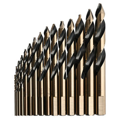 KnKut 21 Piece Mechanics Length Step Point Drill Bit Set 1/16"-3/8" by 64ths