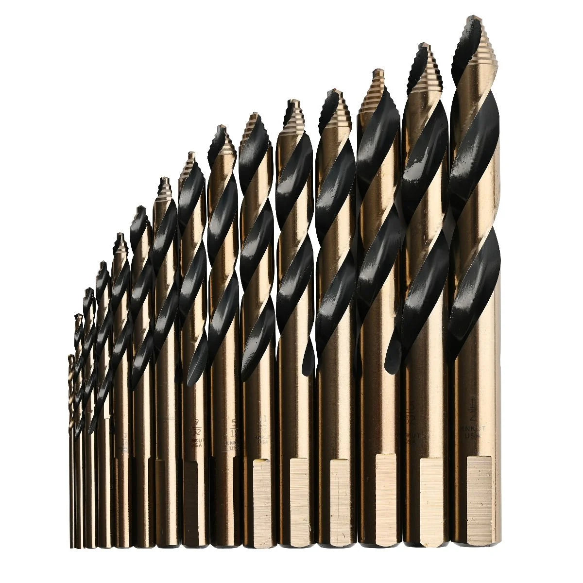 KnKut 21 Piece Mechanics Length Step Point Drill Bit Set 1/16"-3/8" by 64ths