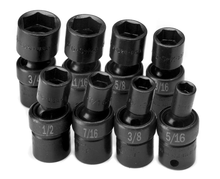 SK 8-Piece 3/8" Drive Swivel SAE Impact Socket Set