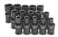 SK 15-Piece 1/2" Drive Swivel Metric Impact Socket Set