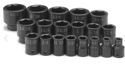SK 19-Piece 1/2" Drive Standard SAE Impact Socket Set