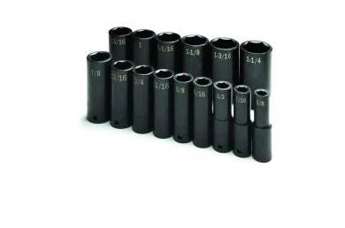 SK 15-Piece 1/2" Drive Deep SAE Impact Socket Set