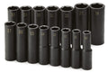 SK 15-Piece 1/2" Drive Deep Metric Impact Socket Set
