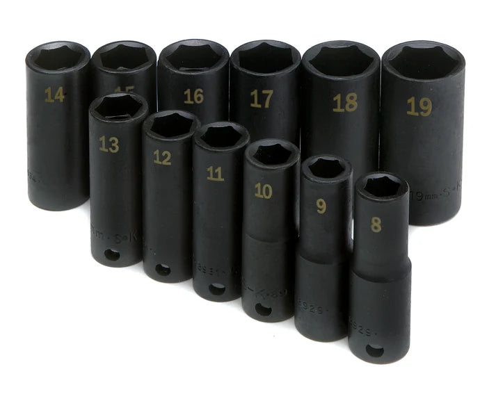 SK 12-Piece 3/8" Drive Deep Metric Impact Socket Set