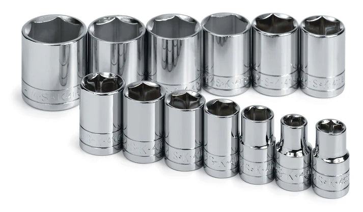 SK 13-Piece 1/2" Drive Standard 6 Point SAE Socket Set