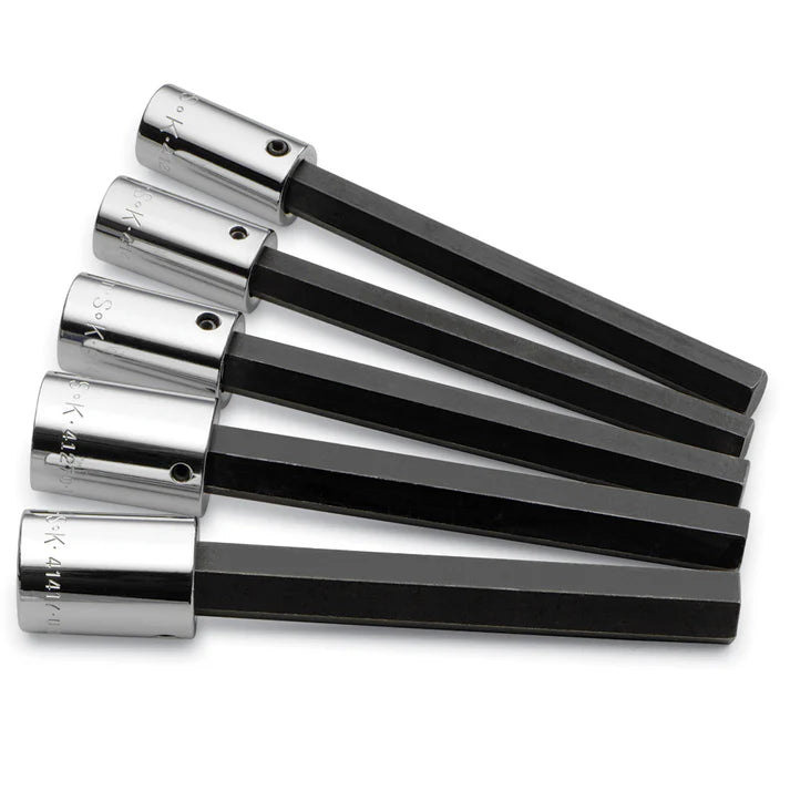 SK 5-Piece 1/2" Drive Long Hex Bit Socket Set