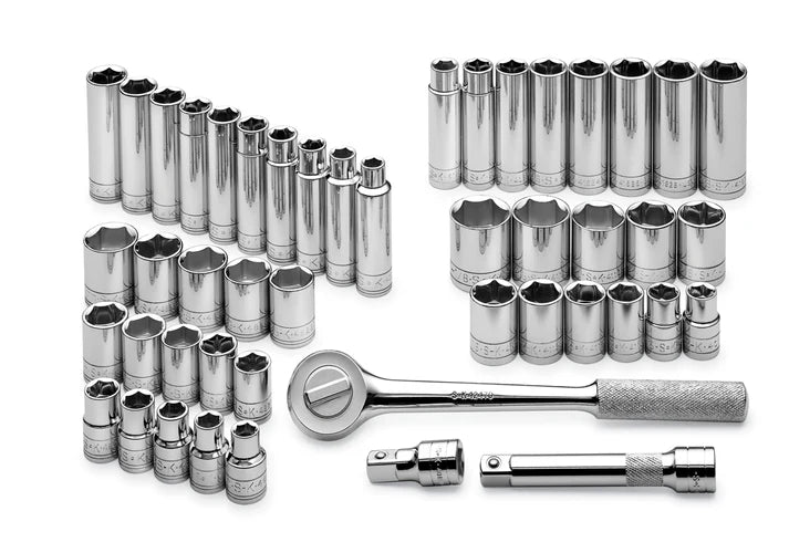 SK 47-Piece 1/2" Drive 6 Point SAE/Metric Chrome Socket Set