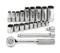 SK 21-Piece 3/8" Drive 12 Point SAE Chrome Socket Set