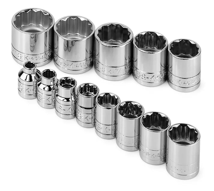 SK Socket Set 3/8" Drive Standard 12 Point SAE 13Pc