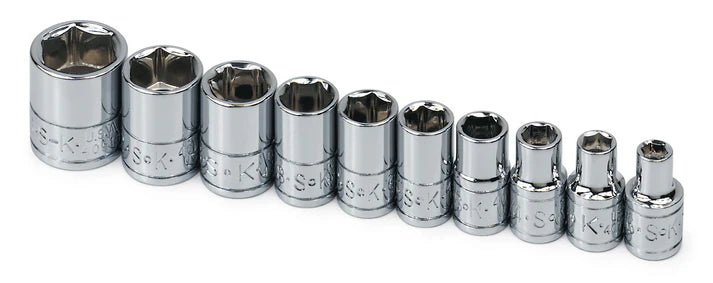 SK 10-Piece 1/4" Drive Standard 6 Point SAE Socket Set