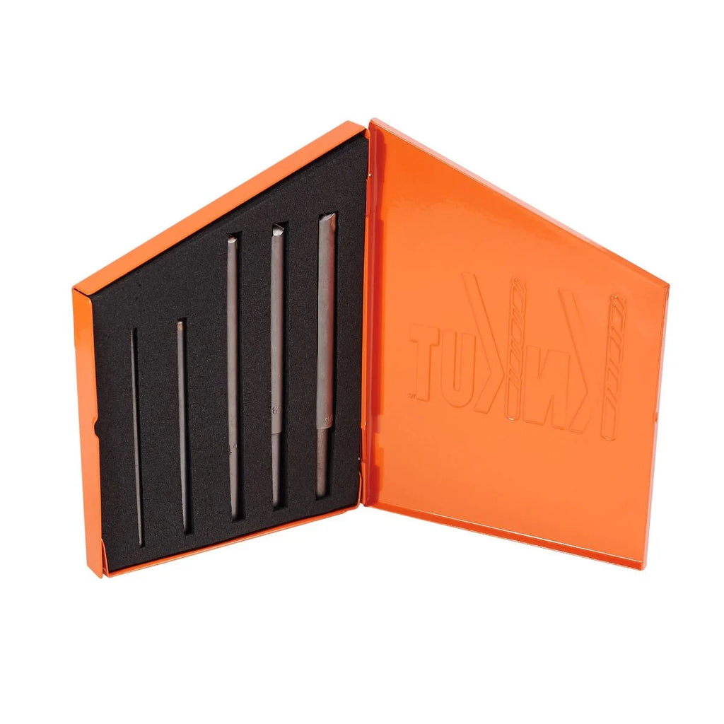 KnKut 5 Piece Carbide Tipped Hard Steel LEFT HAND Drill Bit Set