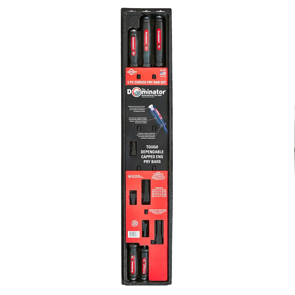 5 PC Dominator® Curved Screwdriver Pry Bar Set