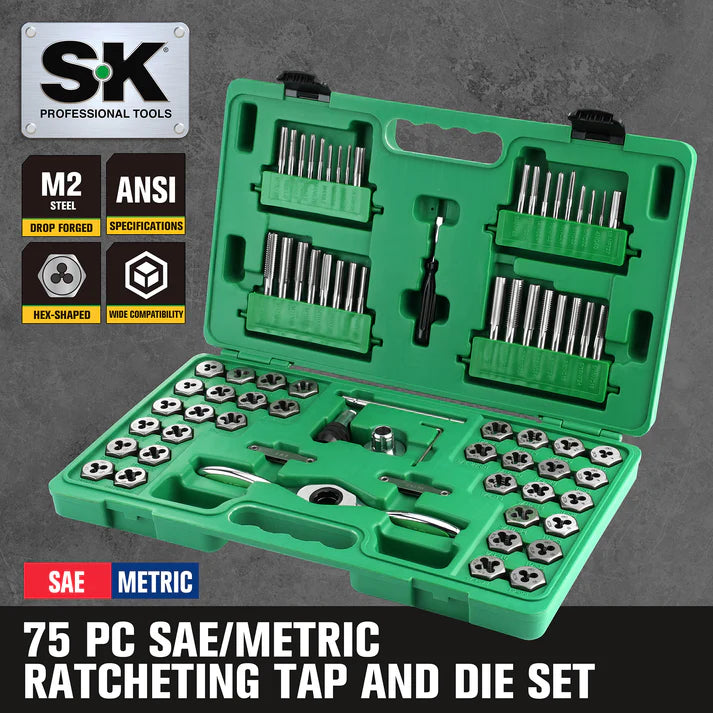 SK 75-Piece Ratcheting Tap & Die Set