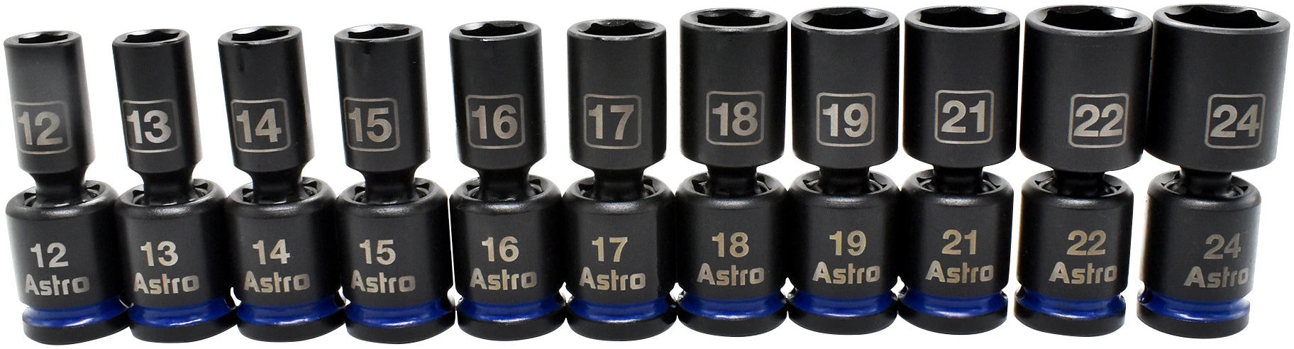 Astro 78244M 11pc 1/2" Drive Mid-Length Pinless Univ. Impact
