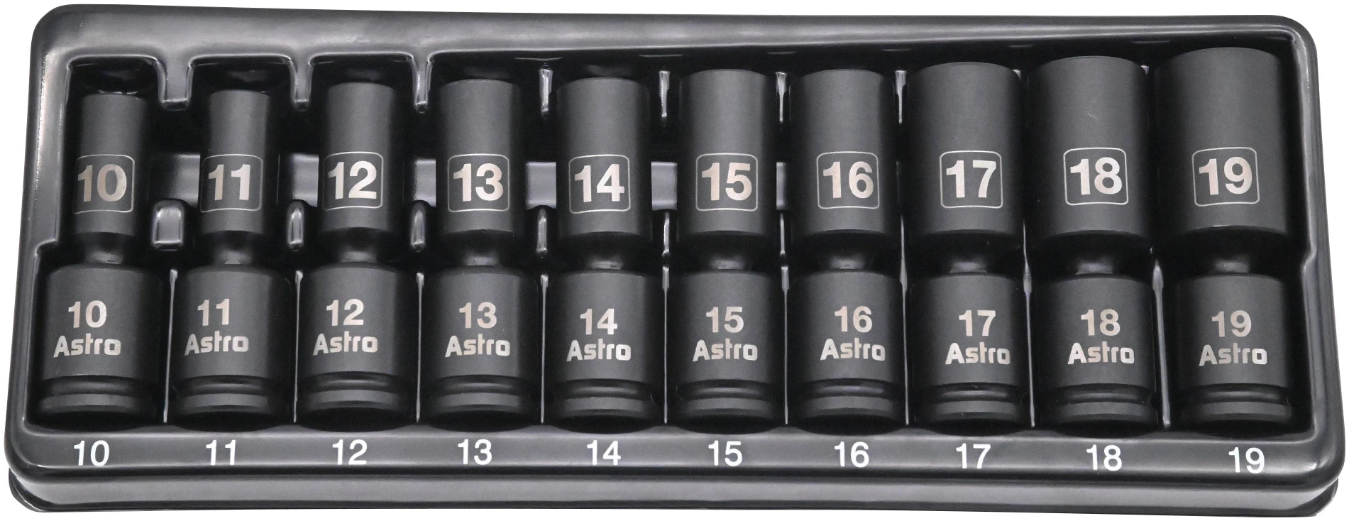 Astro 78344M 10pc 3/8" Drive Mid-Length Pinless Univ. Impact