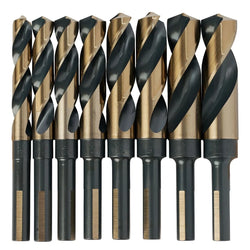 KnKut 8 Piece S&D 1/2" Reduced Shank Drill Bit Set 9/16"-1" by 16ths