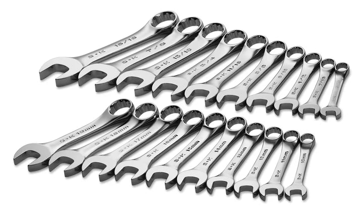 SK 20-Piece SAE/Metric Stubby Combination Wrench Set