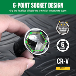 SK 11-Piece 1/2" Drive Standard SAE Chrome Socket Set