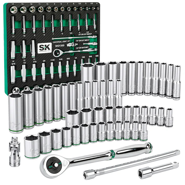 SK 52-Piece 1/4" Drive Chrome Socket Set