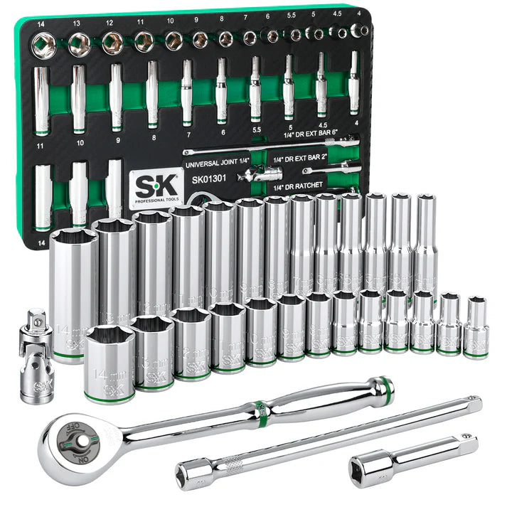 SK 30-Piece 1/4" Drive Chrome Socket Set