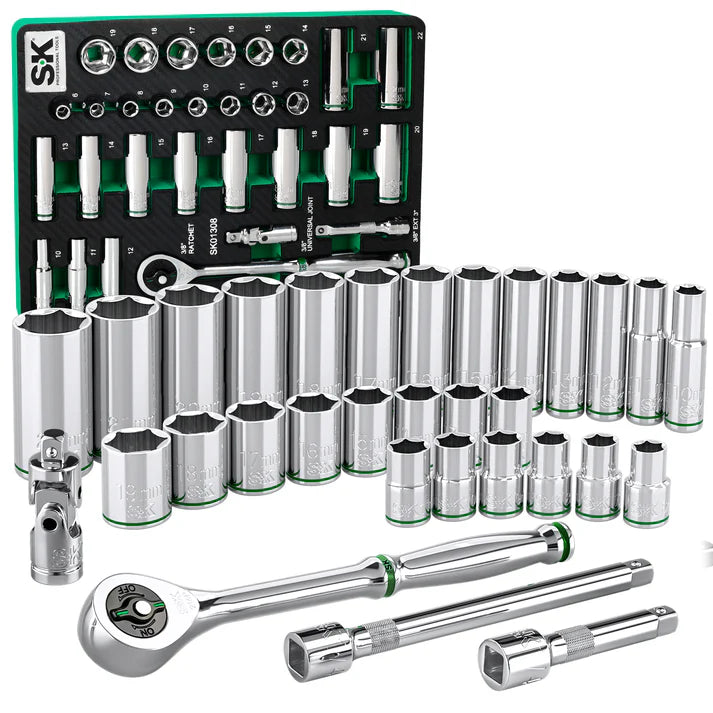 SK 31-Piece 3/8" Drive Ratchet & Chrome Socket Set