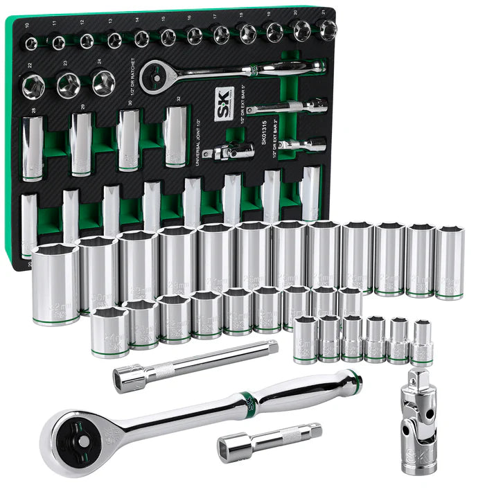 SK 31-Piece 1/2" Drive Metric Chrome Socket Set