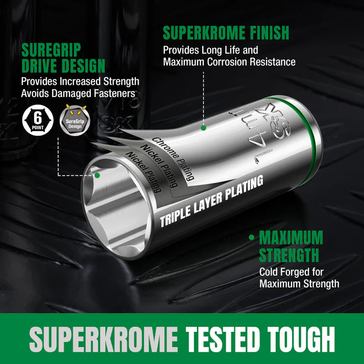 SK 31-Piece 1/2" Drive Metric Chrome Socket Set