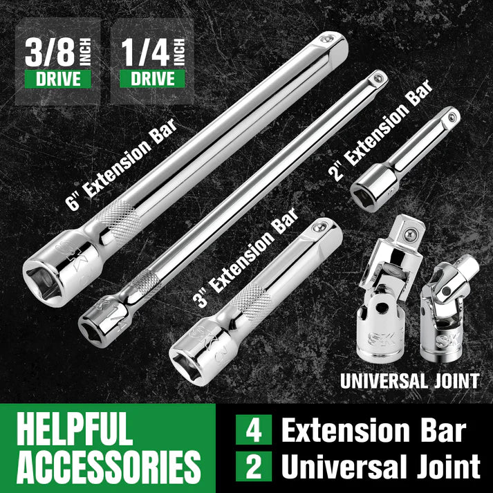 SK 105-Piece 1/4" & 3/8" Drive Chrome Socket Set