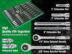 SK 105-Piece 1/4" & 3/8" Drive Chrome Socket Set