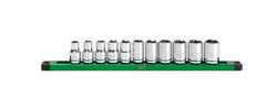 SK 11-Piece 1/2" Drive Standard Metric Chrome Socket Set