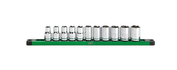 SK 11-Piece 1/2" Drive Standard Metric Chrome Socket Set