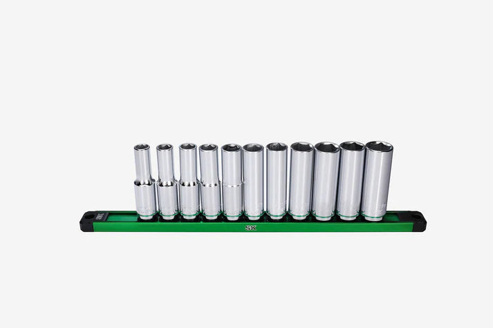 SK 11-Piece 1/2" Drive Deep Metric Chrome Socket Set