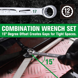 SK 16-Piece SAE/Metric Combination Wrench Set